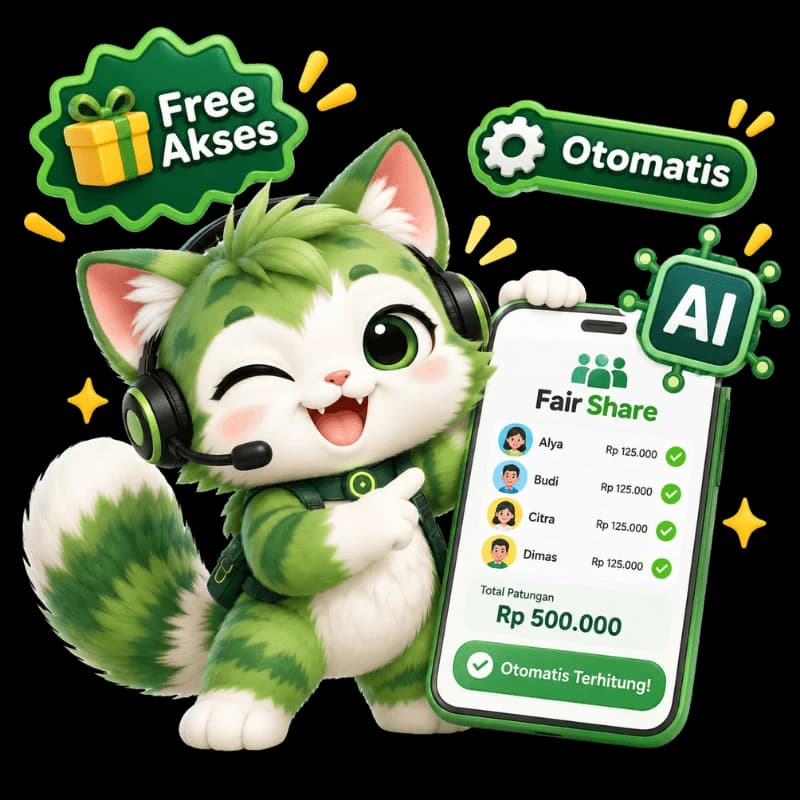 Maskot Fair Share langkah